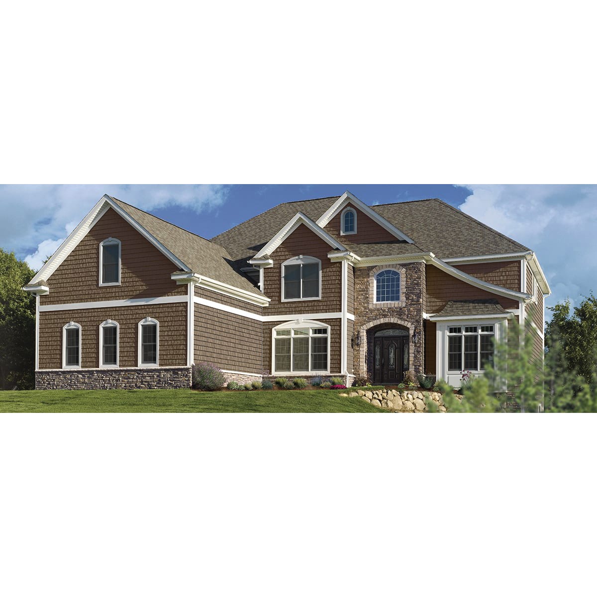 CertainTeed Northwoods S7 Straight Edge Rough Split Shake Vinyl Siding Autumn Red