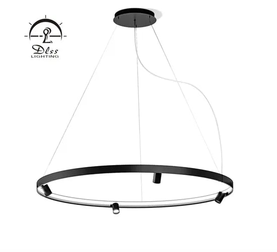 DLSS Lighting Co., Ltd. Aluminum Black Modern Hanging LED Chandelier Pendant Light