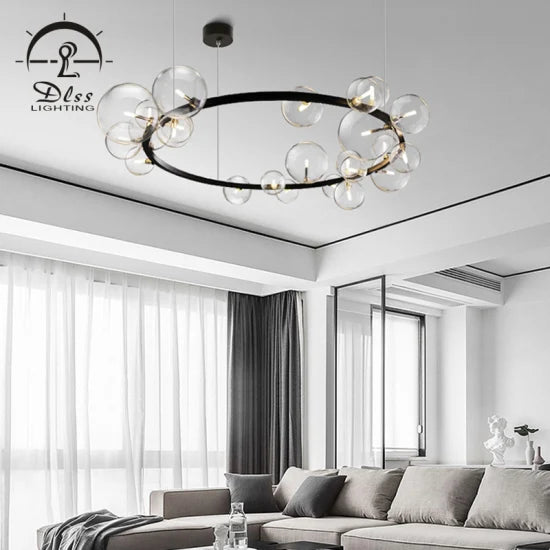 DLSS Lighting Artistic Design Metal with Glass Hanging Lamp with Holder Lamp G4