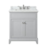 Aurora 31 in. Vanity with Carrara Marble Top