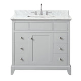 Aurora 37 in. Vanity with Carrara Marble Top