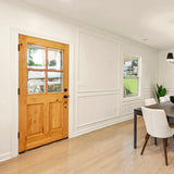 Krosswood Doors 32 in. x 80 in. Rustic Knotty Alder 4-Lite Clear Glass 2-Panel Unfinished Wood Front Door Slab