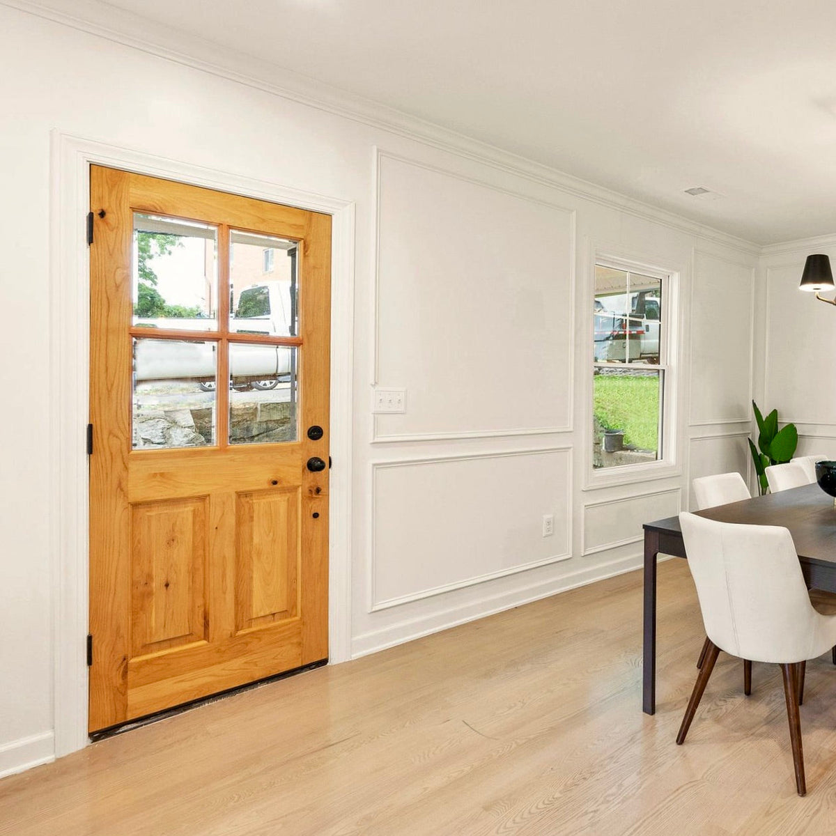 Krosswood Doors 36 in. x 80 in. Rustic Knotty Alder 4-Lite Clear Glass 2-Panel Unfinished Wood Front Door Slab
