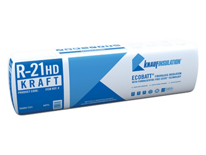 Knauf Insulation EcoBatt R-21 HD Kraft-Faced Fiberglass Insulation Batts, 5-1/2 in. x 23 in. x 93 in., 103.98 sq. ft.