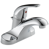 Delta Foundations Chrome Single-Handle 4-in Centerset WaterSense Bathroom Sink Faucet with Drain (B510LF-PPU-ECO)