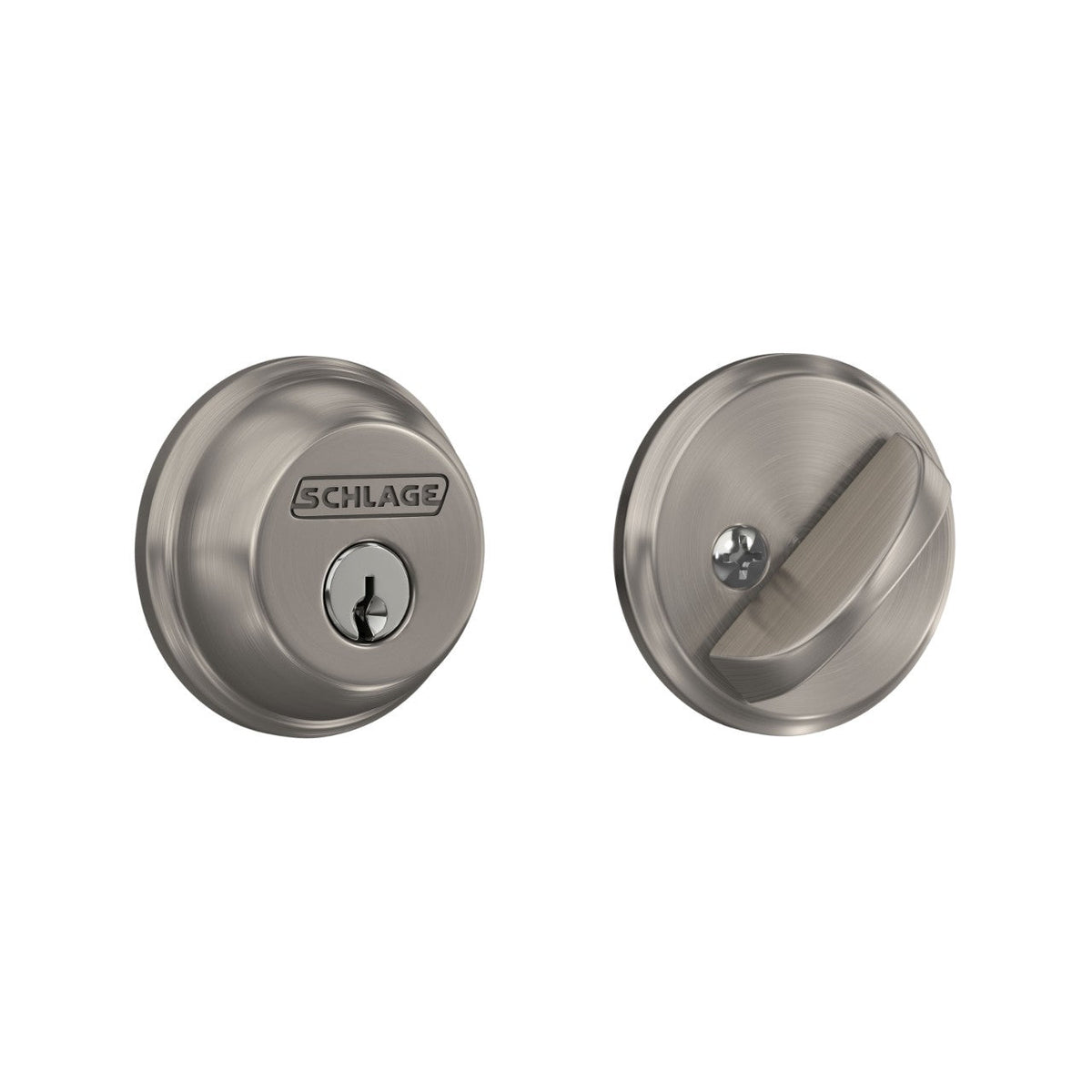 Schlage Satin Nickel Single Cylinder Deadbolt, B60FFF