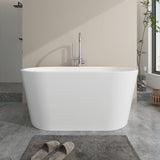 Vanity Art Bordeaux 67 in. Acrylic Flatbottom Freestanding Bathtub in White/Titanium Gold