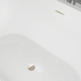 Vanity Art Bordeaux 67 in. Acrylic Flatbottom Freestanding Bathtub in White/Titanium Gold