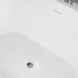 Vanity Art Bordeaux 67 in. Acrylic Flatbottom Freestanding Bathtub in White/Titanium Gold