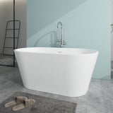 Vanity Art Domme 54 in. Acrylic Flatbottom Freestanding Non-Slip Bathtub in White/Polished Chrome