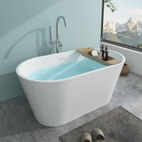 Vanity Art Domme 54 in. Acrylic Flatbottom Freestanding Non-Slip Bathtub in Pure White