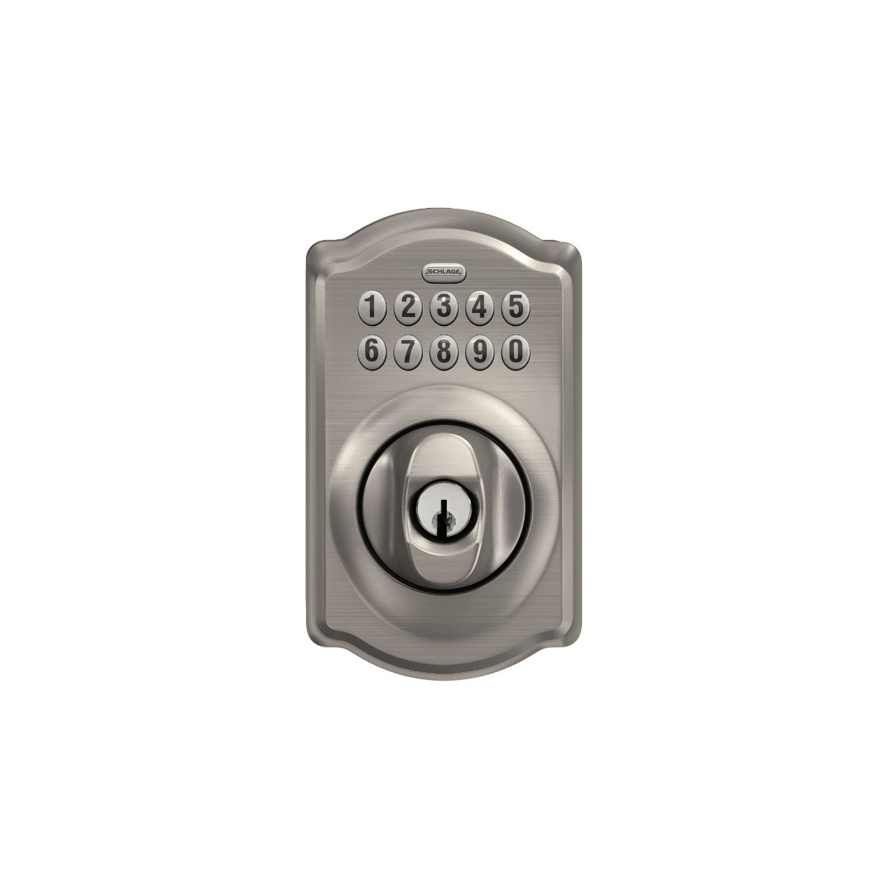 Schlage Camelot Satin Nickel Keypad Electronic Door Lock Deadbolt