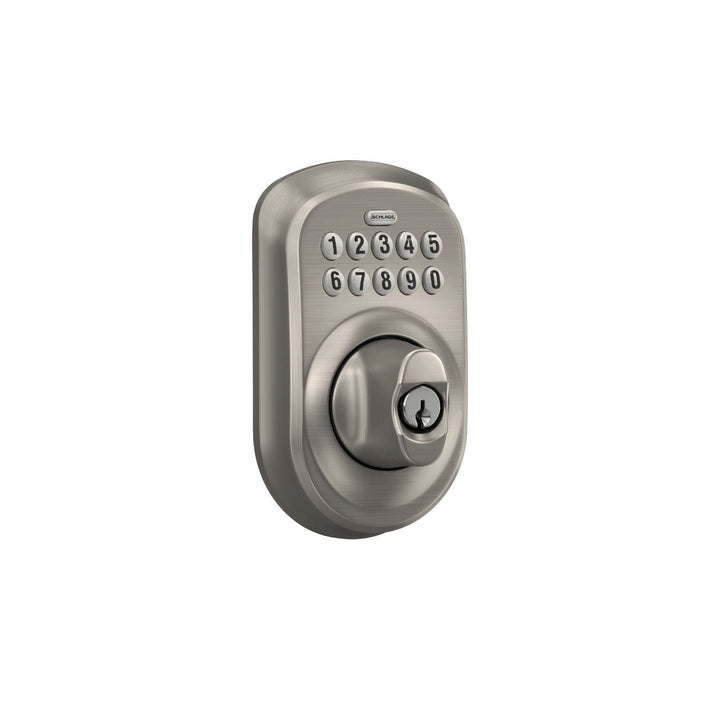 Schlage Plymouth Keypad Electronic Deadbolt – Bright Brass Finish
