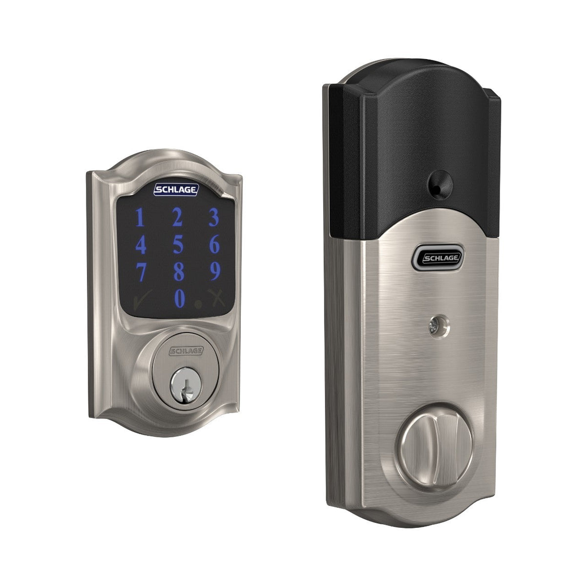 Schlage Camelot Bright Brass Connect Smart Door Lock with Alarm