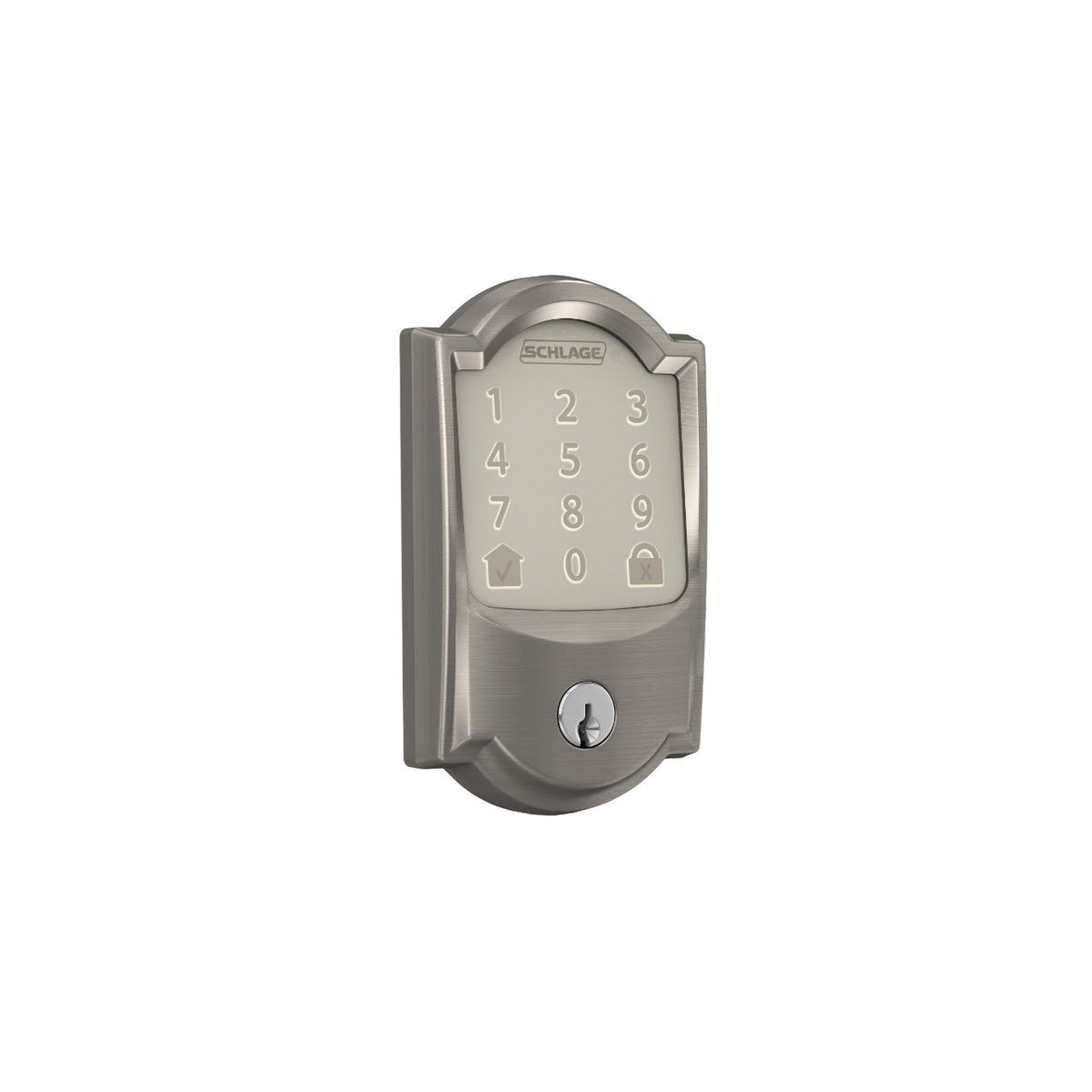 Schlage Camelot Encode Smart WiFi Deadbolt with Built‑In Alarm, Aged Bronze