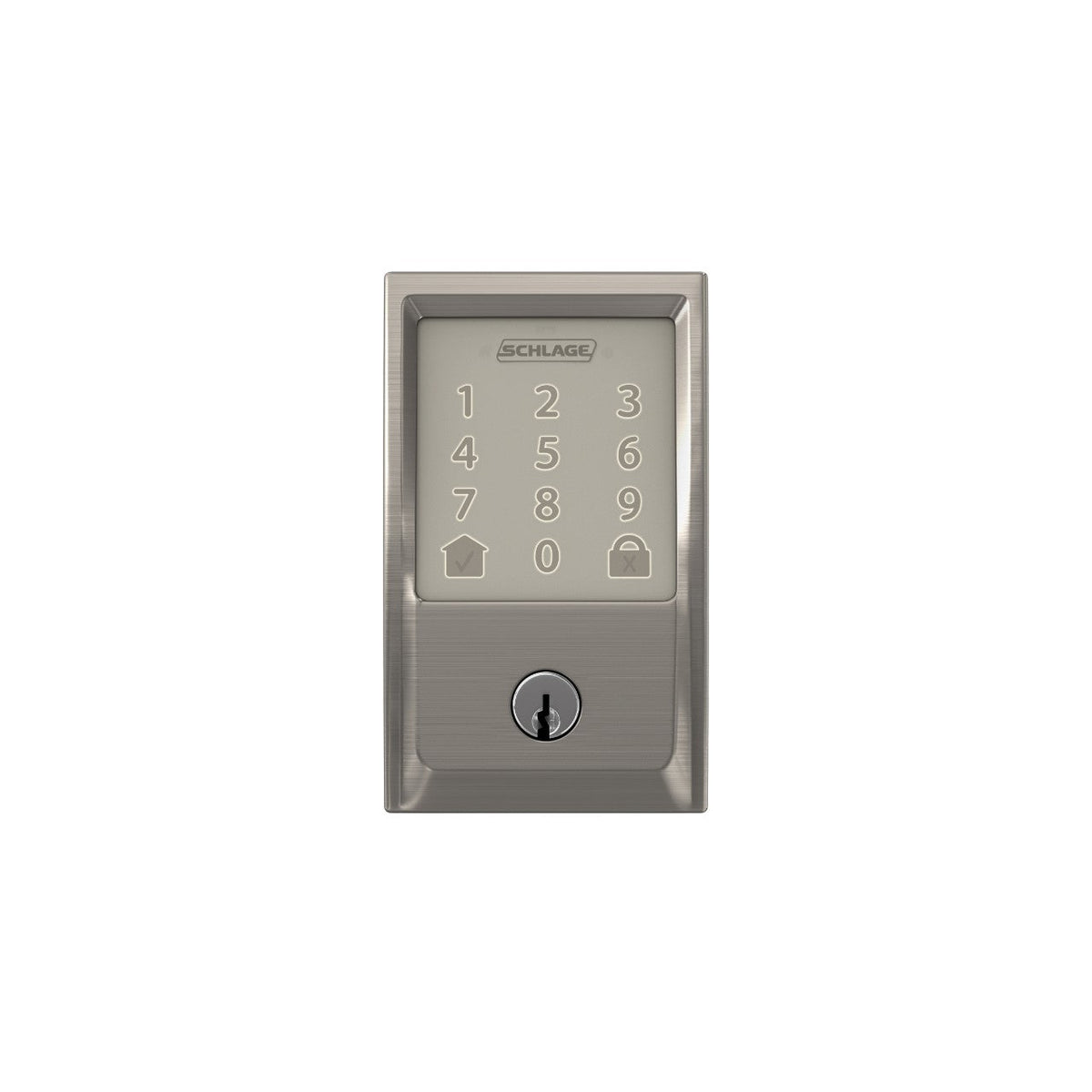 Schlage Century Encode Smart WiFi Door Lock with Alarm – Matte Black