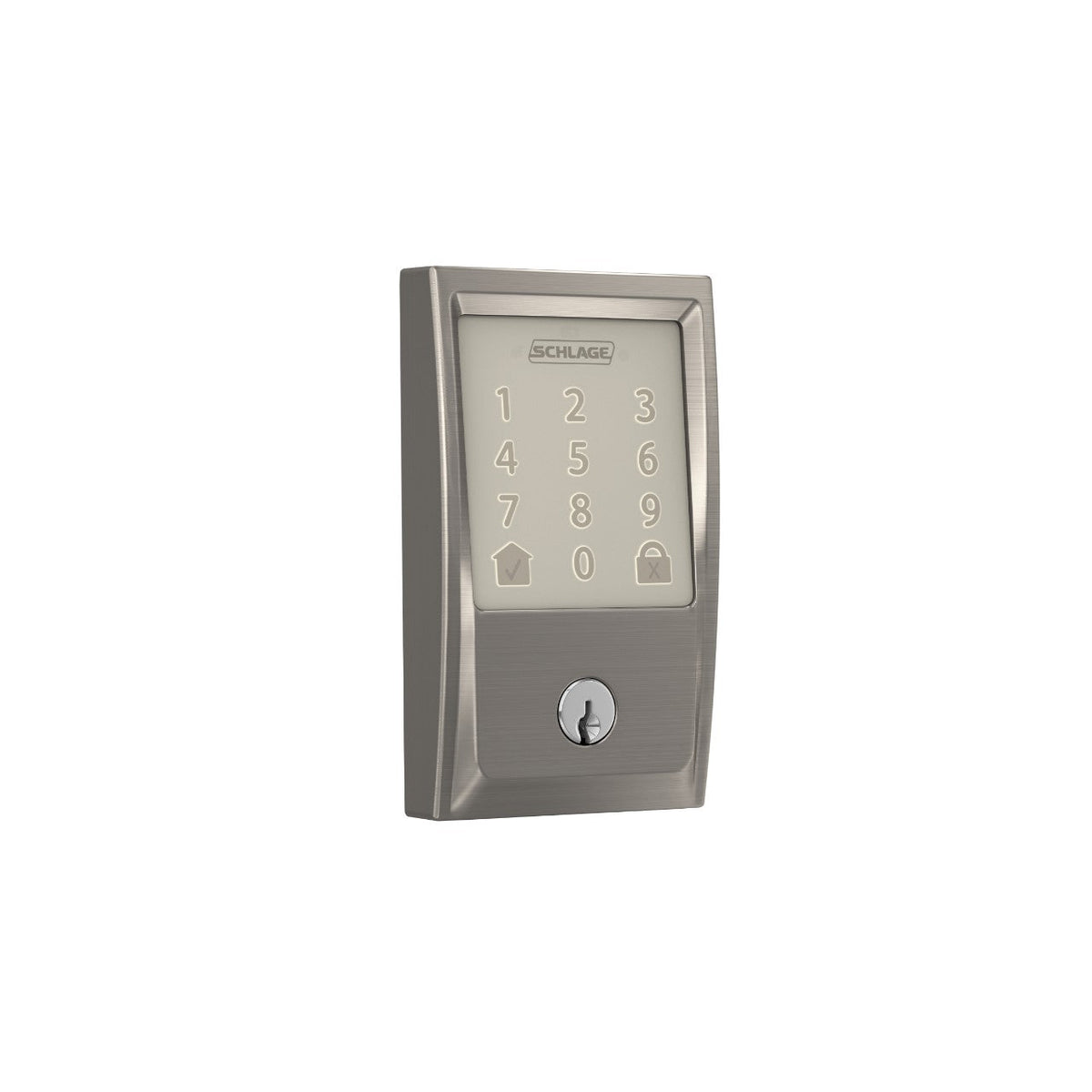 Schlage Century Encode Smart WiFi Door Lock with Alarm – Matte Black