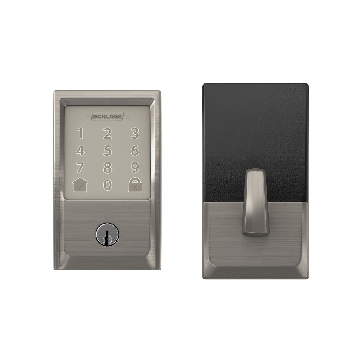 Schlage Century Encode Smart WiFi Door Lock with Alarm – Matte Black