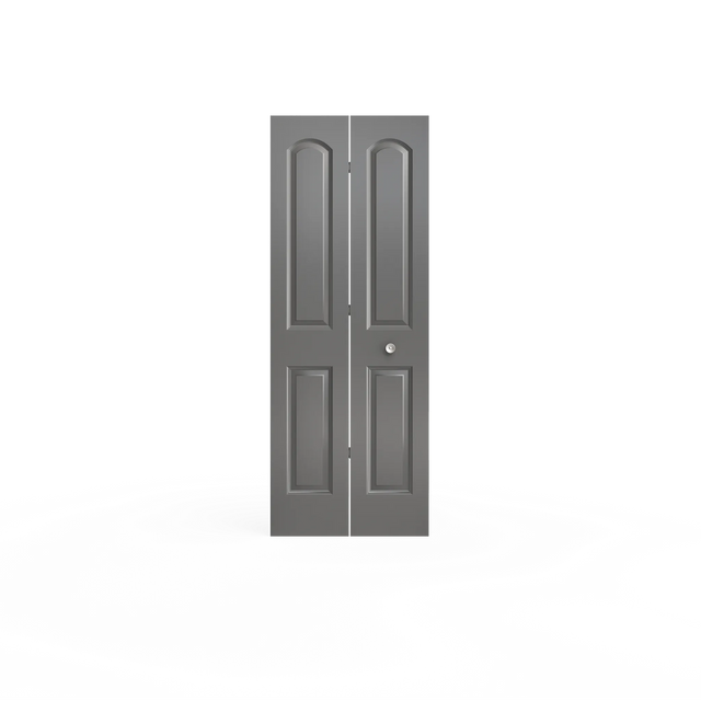 Masonite Roman 30-in x 80-in Primed 2-Panel Round Top Molded Composite Bifold Door, Hardware Included