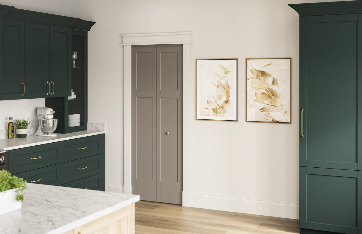 Masonite Winslow 36-in x 80-in Primed 3-Panel Craftsman Hollow Core Molded Composite Bifold Door, Hardware Included