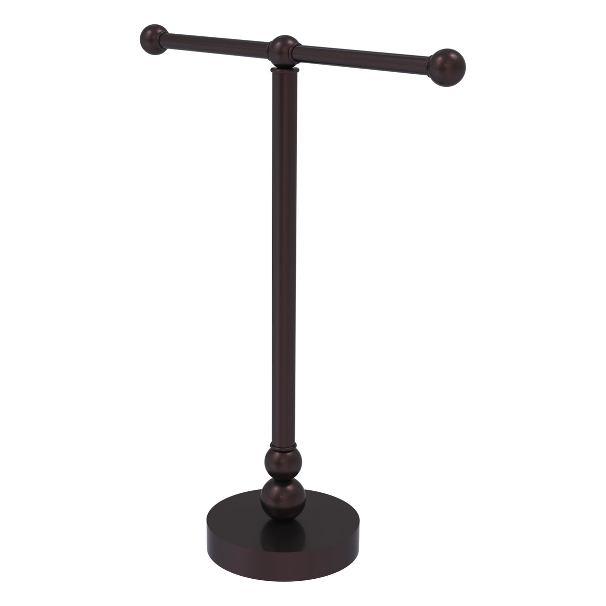 Allied Brass Free Standing Two Arm Guest Towel Holder in Polished Brass