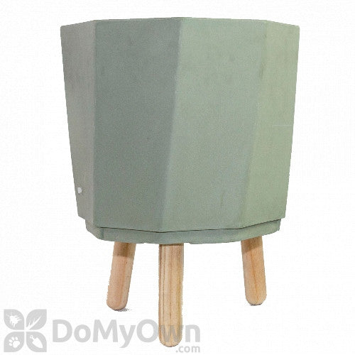 Bloem Eco Self-Watering Modern Planter Pot w/Wood Leg Stand