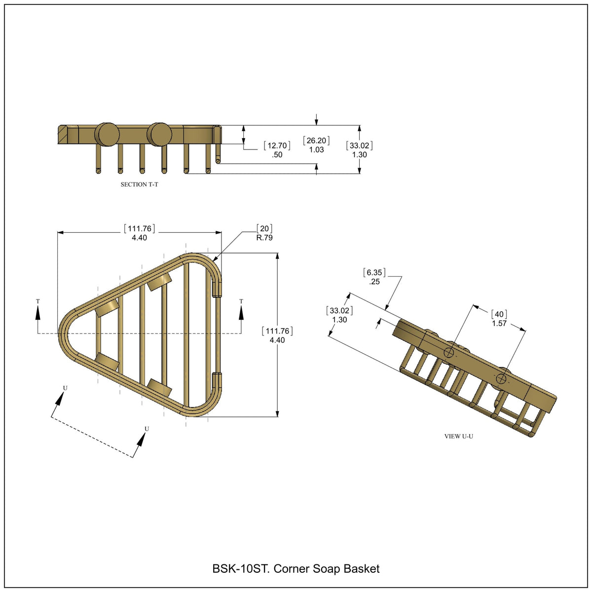 Allied Brass Corner Soap Basket in Satin Brass