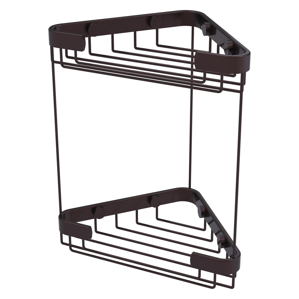 Allied Brass Double Tier Corner Shower Basket in Polished Brass