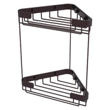 Allied Brass Double Tier Corner Shower Basket in Unlacquered Brass