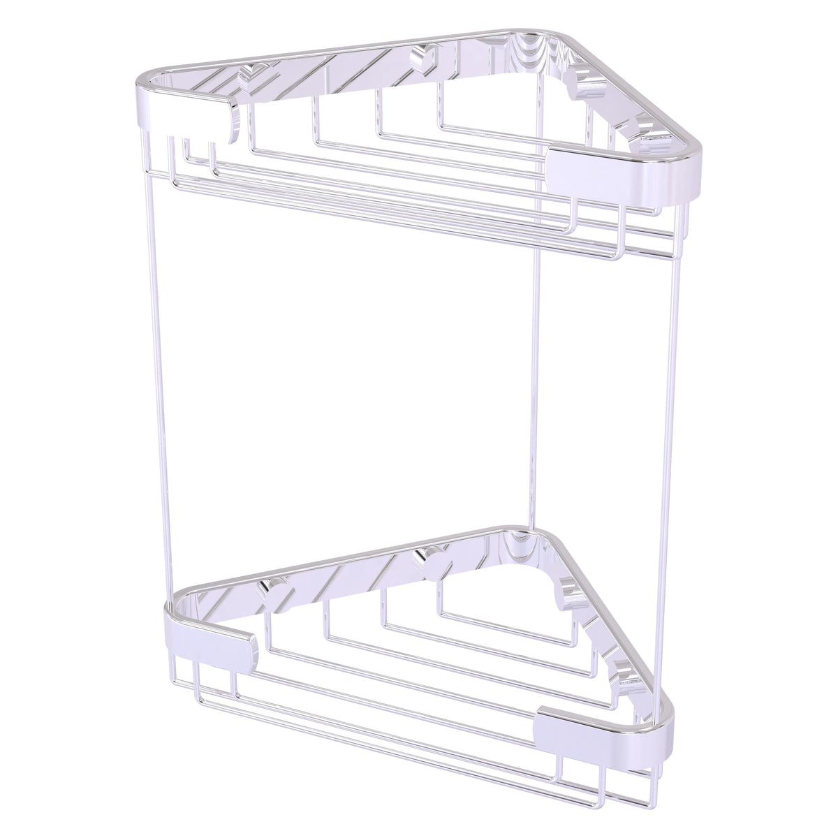 Allied Brass Double Tier Corner Shower Basket in Unlacquered Brass