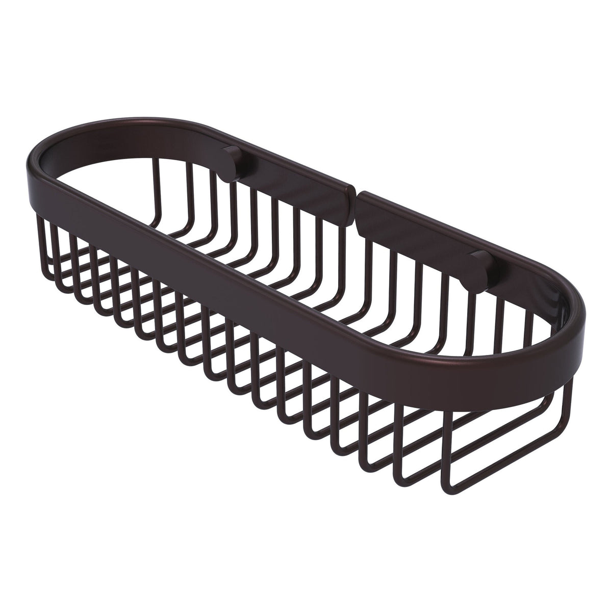 Allied Brass Oval Toiletry Wire Basket in Satin Brass, 11 x 2.2 x 3.6 in