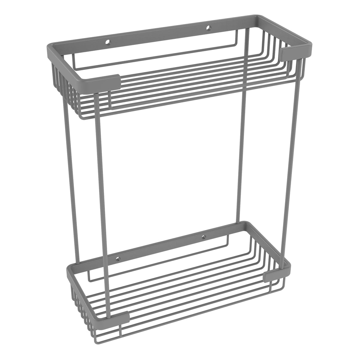 Allied Brass Double Tier Rectangular Toiletry Shower Basket in Matte White, 10.5 x 12 x 4.8 in