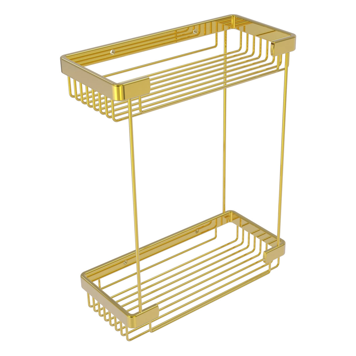 Allied Brass Double Tier Rectangular Toiletry Shower Basket in Antique Copper