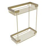 Allied Brass Double Tier Rectangular Toiletry Shower Basket, Polished Brass, 10.5 x 12 x 4.8 in.