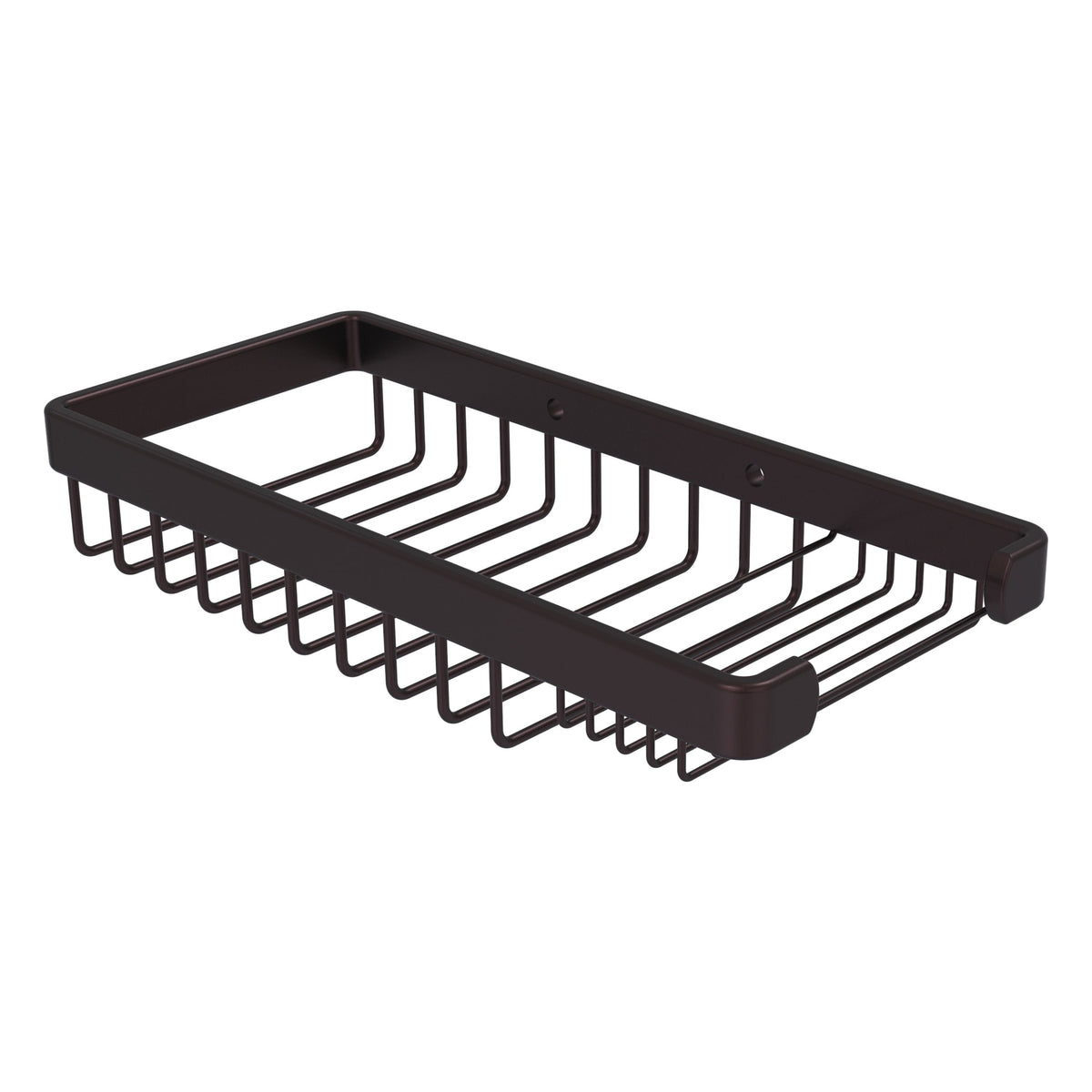 Allied Brass Rectangular Combination Shower Basket in Unlacquered Brass, 10.5 x 1.8 x 4.8 in