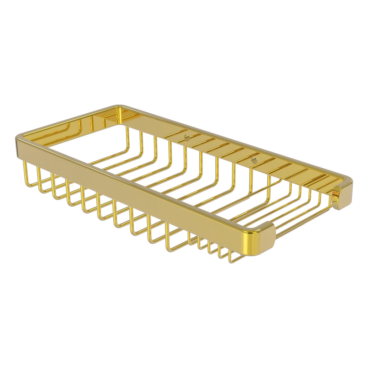 Allied Brass Rectangular Combination Shower Basket in Polished Brass, 10.5 x 4.8 in.