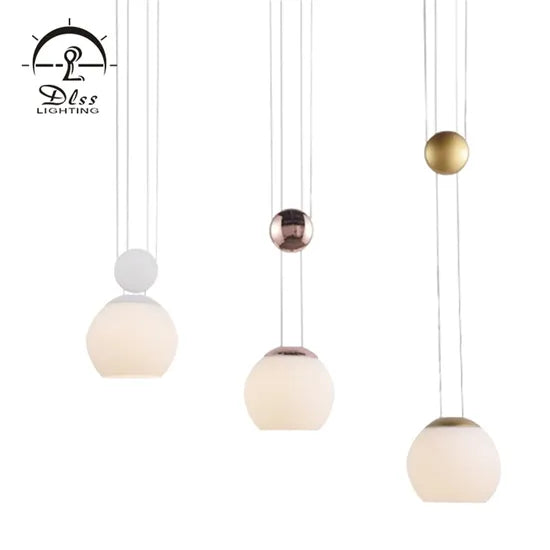 DLSS Lighting Beautiful Glass and Iron Globe Pemndant Lamp