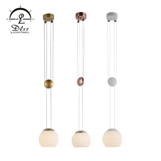 DLSS Lighting Beautiful Glass and Iron Globe Pemndant Lamp