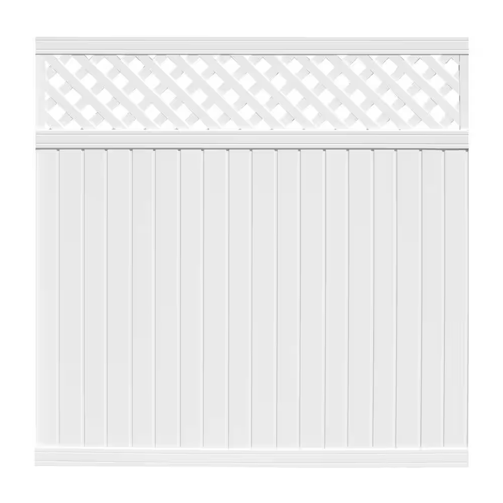 Belfast 6 ft. x 6 ft. White Vinyl Lattice Top Fence Panel