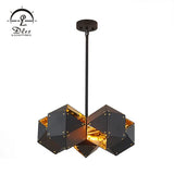 DLSS Lighting Black&Gold Cubic Modern Chandelier for Decoration Pendant Light