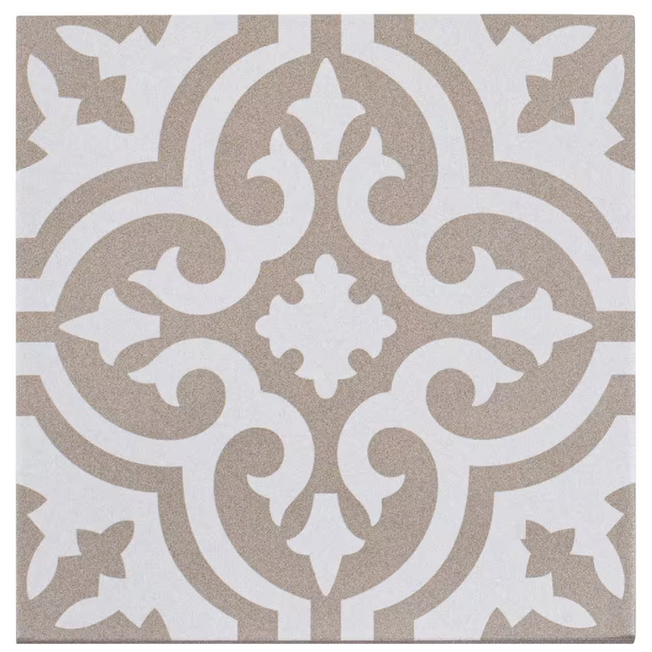 Bliss Eclectic Tan/White 8 in. x 8 in. Porcelain Matte European Floor and Wall Tile (10.76 sq. ft./Case)