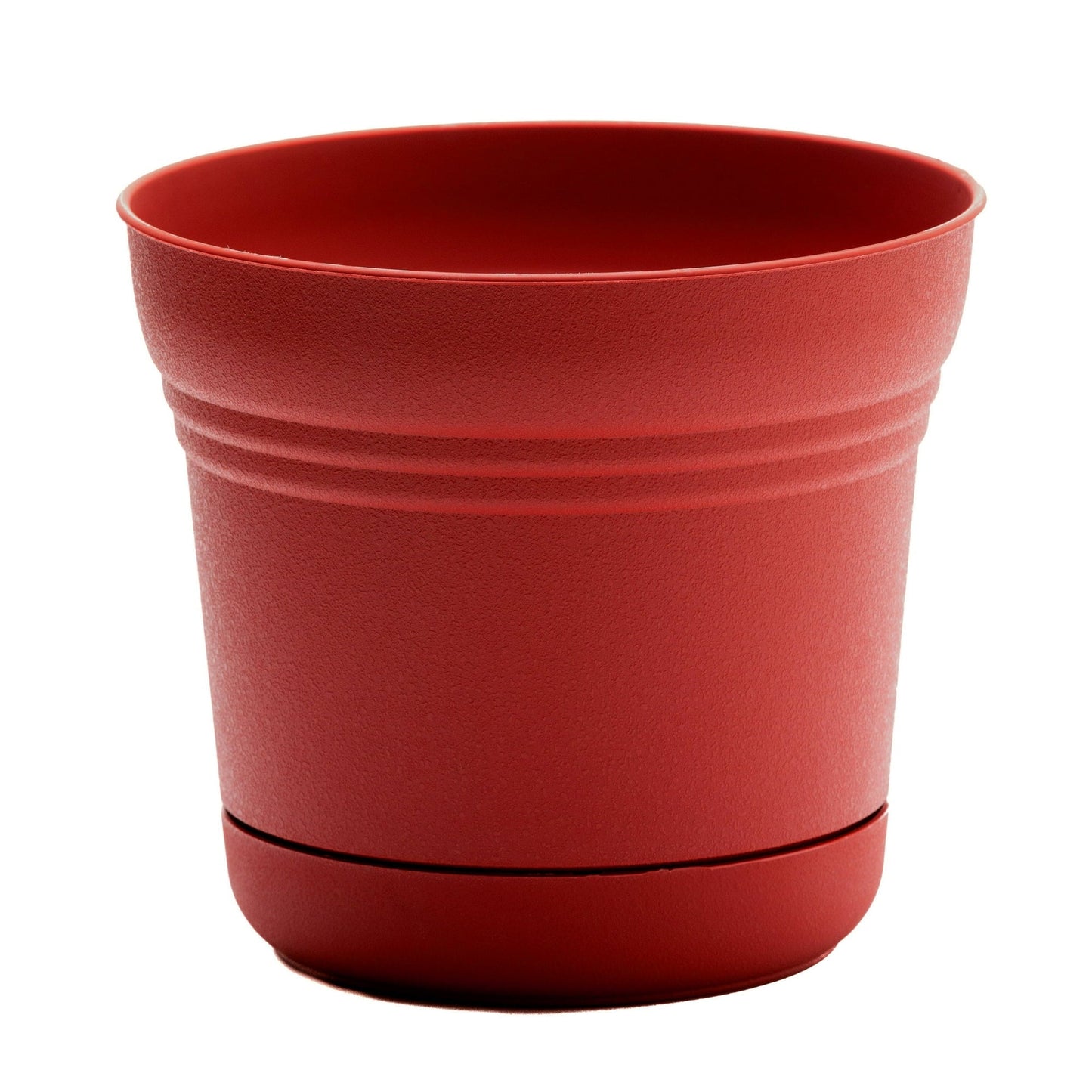 Bloem Saturn Planter w/ Saucer 10" Burnt Red