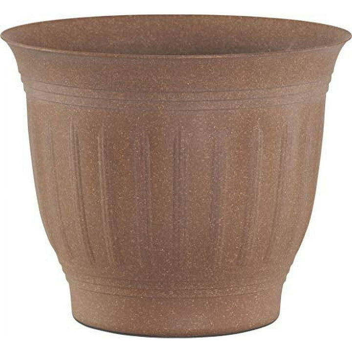 Bloem Colonnade 11 in. H x 13.2 in. Dia. Resin Colannade Planter Dark Earth
