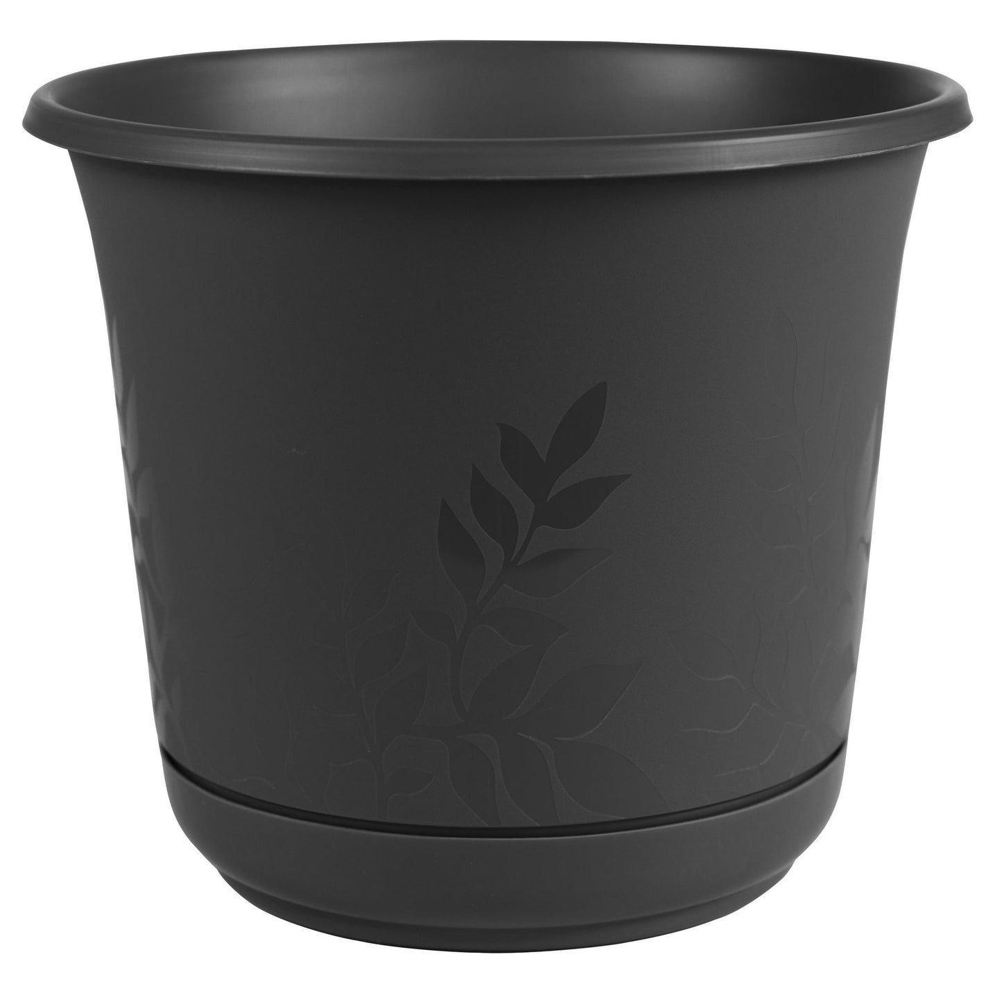 Bloem Freesia Planter w/Saucer 12" Black