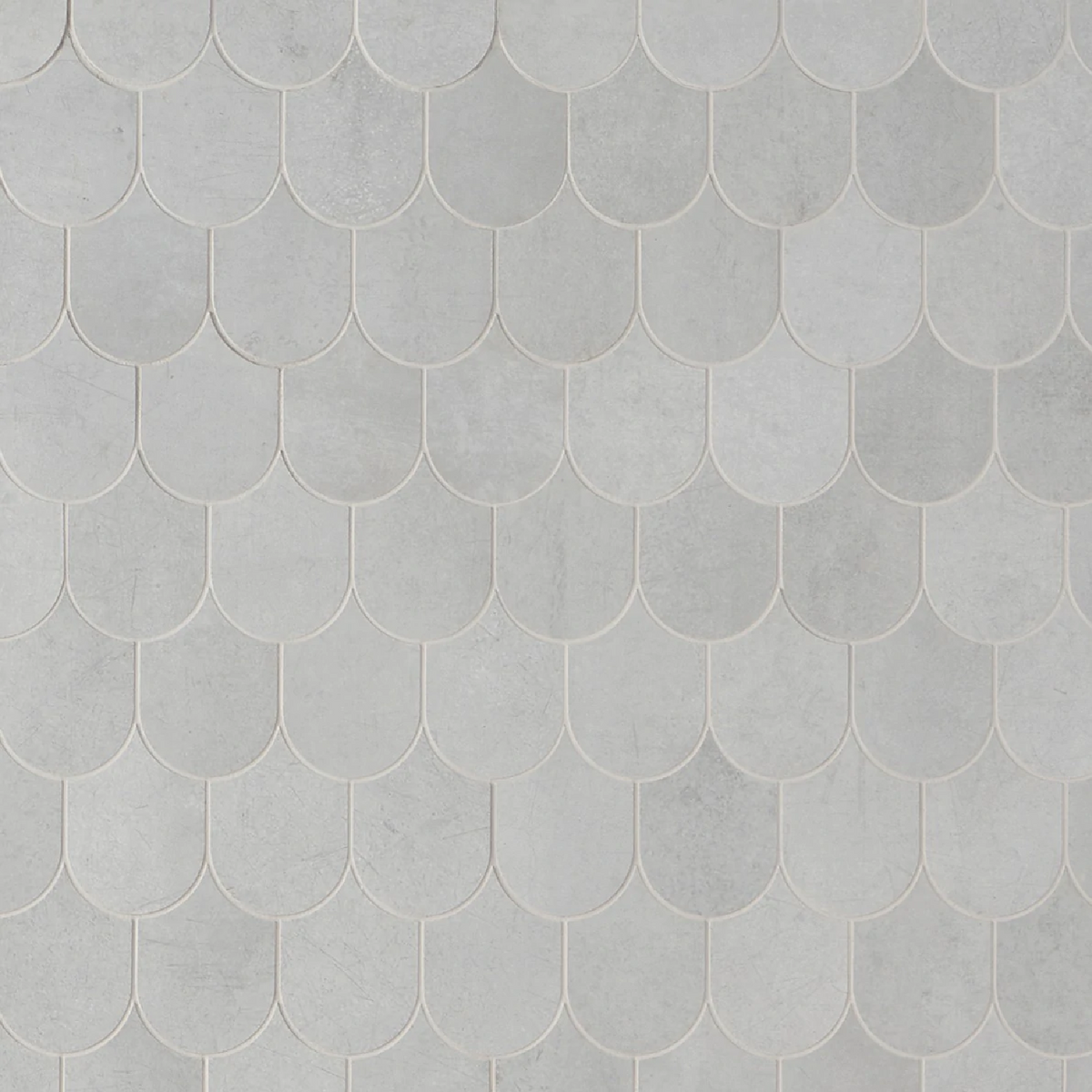 Bond Nimbus Silver Fishscale Plume Matte Porcelain Mosaic Tile