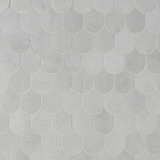 Bond Nimbus Silver Fishscale Plume Matte Porcelain Mosaic Tile