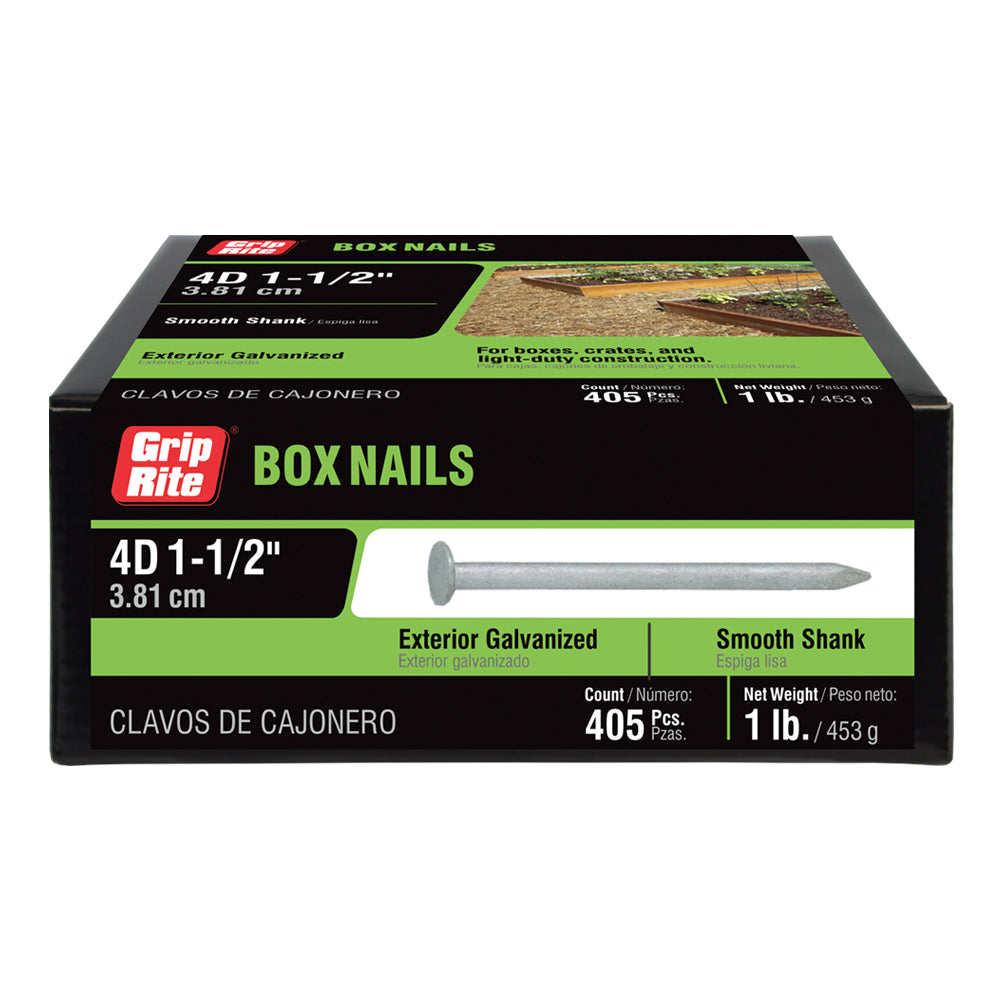 Grip-Rite 16D 3-1/2 in. Box Hot-Dipped Galvanized Steel Nails, Flat Head, 30 lb