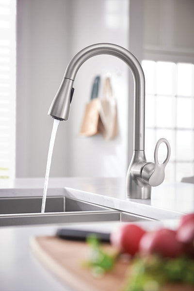 Moen Kleo Single-Handle Pull-Down Kitchen Faucet with Reflex and Power Clean, Spot Resist Stainless