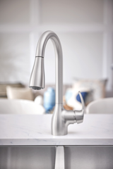 Moen Kleo Single-Handle Pull-Down Sprayer Kitchen Faucet with Reflex and Power Clean, Chrome