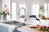 Moen Kleo Single-Handle Pull-Down Kitchen Faucet with Power Clean, Spot Resist Stainless, with Soap Dispenser